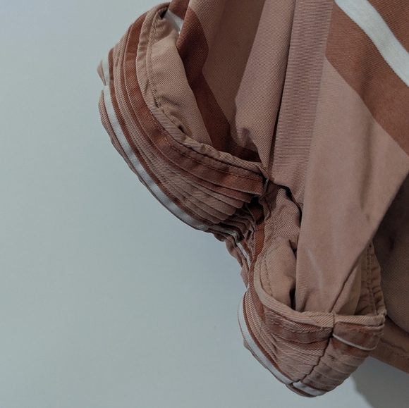 Sancia Vara Tencel Striped Boyfriend Shirt Size Large - Picture 8 of 10